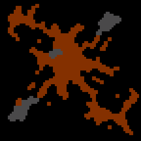 Underground minimap of Scorched Earth