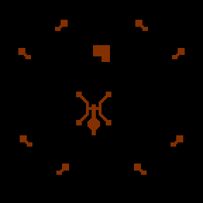 Underground minimap of X and an O